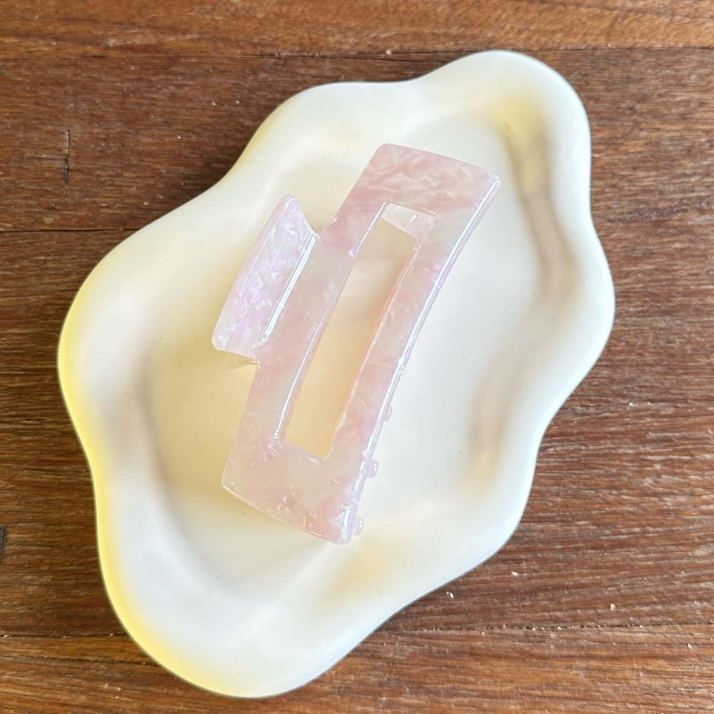 Trendy Pink Acrylic Hair Claw Clip 4” Minimalist Aesthetic Hair Accessory Gift